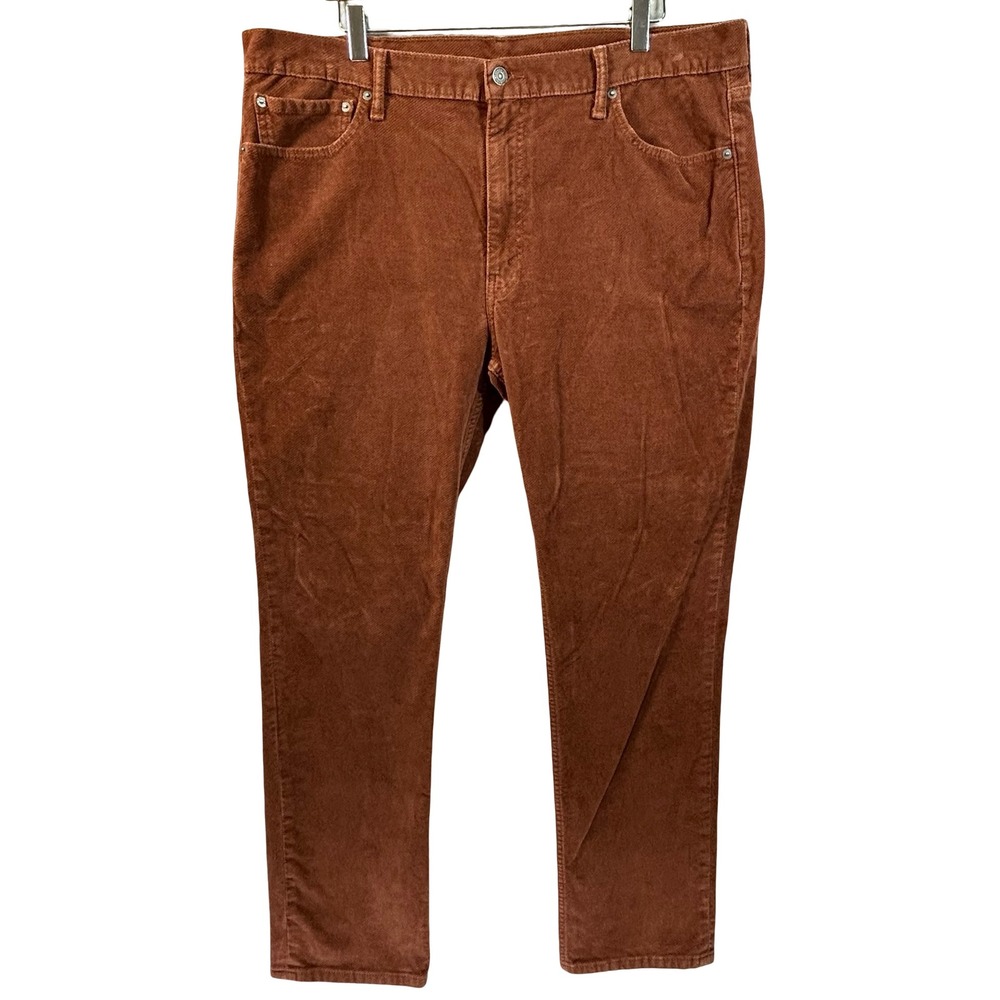 Levis 511 Slim Fit Corduroy Pants Mens 42x32 Rust Brown 04511-2339 Cord Trousers